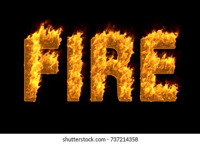 Fire Word Burn Isolated On Black Stock Illustration 737214361 