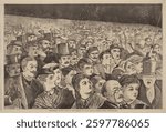 Fire Works on the Night of the Fourth of July (published 1868) by American 19th Century and Winslow Homer. Beautiful artwork by Winslow Homer. Vintage art, illustration by Winslow Homer.