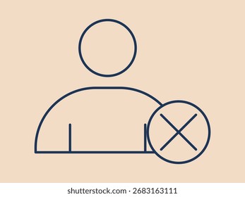 Fired icon. Social issues problems icon. Simple vector illustration in modern thin line style. Vector illustration.