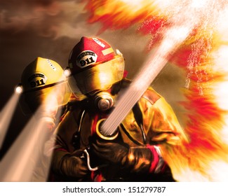 Firefighter 9/11 tribute Painting - Powered by Shutterstock