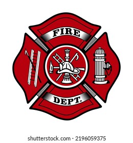 Firefighter Logo Isolated On White Background Stock Illustration ...