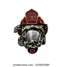 Firefighter Mask Isolated On A White Background