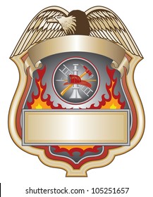 Firefighter Shield II Is An Illustration Of A Firefighter Or Fire Department Shield With Firefighter Tools.