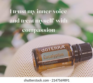 Firefly NSW Australia- 18 April 2022: Daily Affirmation Quote Graphic Featuring Doterra Essential Oils