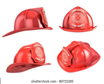 fireman helmet from various angles 3d illustration