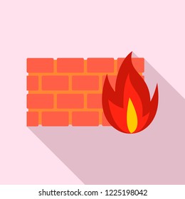 Firewall icon. Flat illustration of firewall icon for web design