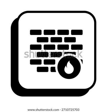 Firewall Icon in Solid Style