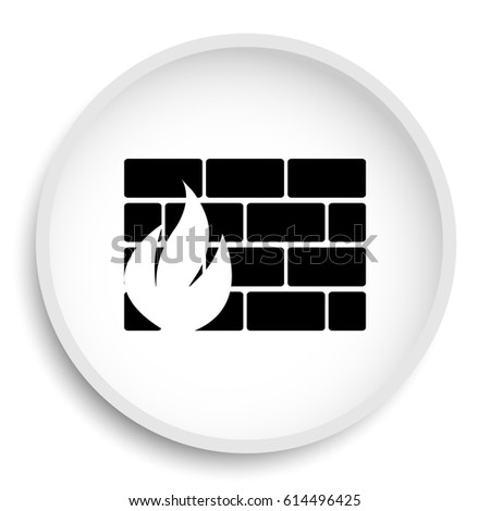 Firewall icon. Firewall website button on white background.