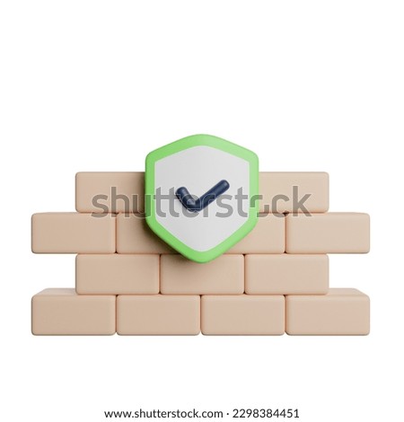 Firewall Internet Safe 3D Rendering Illustration