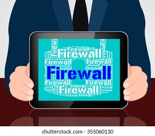 Firewall Lock Representing No Access And Defence