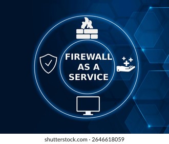 firewall as a service tech concept.A cloud-based service that provides virtual firewall protection for applications and data, offering scalability and flexibility for organizations.