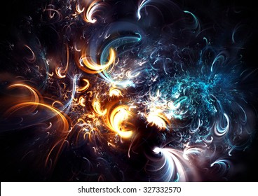 Fireworks on holiday party. Abstract bright background with lighting effect for creative design. Fantasy festive decoration. Sparkle beautiful color pattern for a night disco party. Fractal art - Powered by Shutterstock