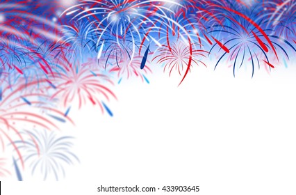 Fireworks On White Background