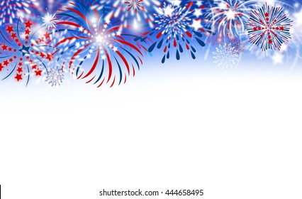 Fireworks On White Background