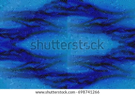 Firey Rays Abstract Pattern in Blues