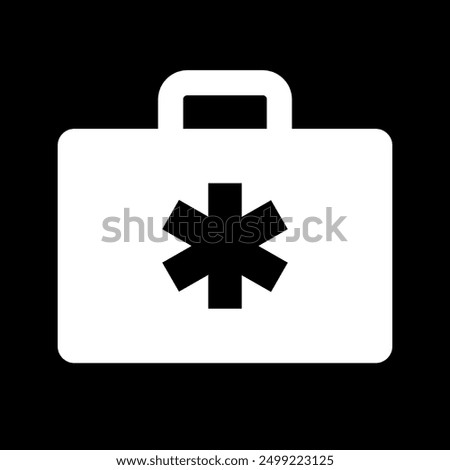 First aid box icon, single color background, isolate.

