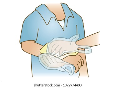 First Aid Hemostasis Bleeding Bandage Medical Illustration