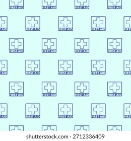 First aid seamless pattern isolated on color background