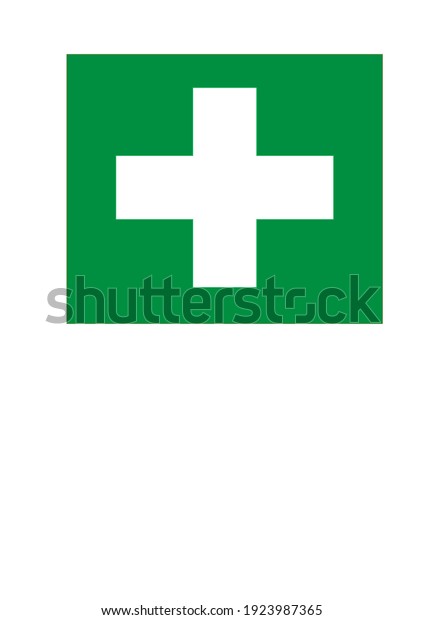 A first aid sign for\
medical use.