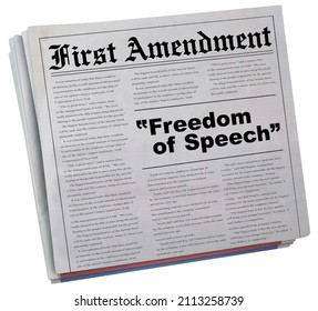 First Amendment Freedom of Speech 1st Free Rights Newspaper 3d Illustration