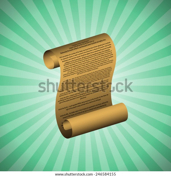First Amendment On Green Background Readable Stock Illustration ...