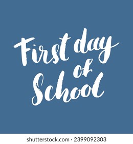 First day of School Calligraphic Lettering sign, calligraphit text. illustration. - Powered by Shutterstock