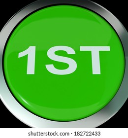 First Place Button Showing 1st Winner Reward And Success