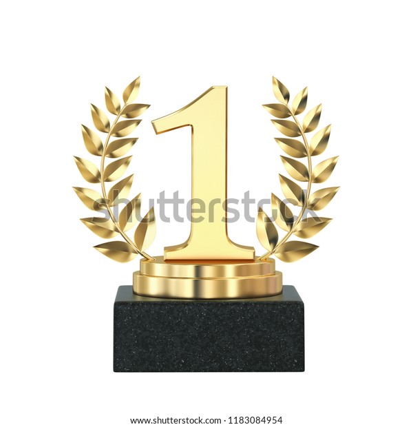 First Place Golden Trophy Laurel Wreath Stock Illustration 1183084954 ...