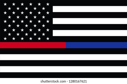 First Responder USA. Thin Blue Line Thin Red Line Embroidered U.S. American Flag Brass Grommets. Emergency Medical Responder. Flags Of Valor. Show Your Support For Law Enforcement.