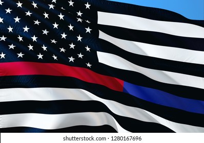 First Responder USA. Thin Blue Line Thin Red Line Embroidered U.S. American Flag Brass Grommets. Emergency Medical Responder. Flags Of Valor. Show Your Support For Law Enforcement.
