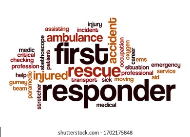 First Responder Word Cloud Concept On White Background