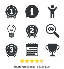 First Second Third Place Icons Award Stock Illustration 523254034 ...