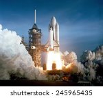 First space shuttle launch on April 12, 1981. Astronauts John Young and Robert Crippen spent 54 hours in Earth orbit and return in an unpowered landing at Edwards Air Force Base in California.