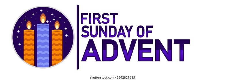 First Sunday Of Advent. Suitable for greeting card, poster and banner. Modern illustration. - Powered by Shutterstock - Get 15% off with code: PIKWIZARD15