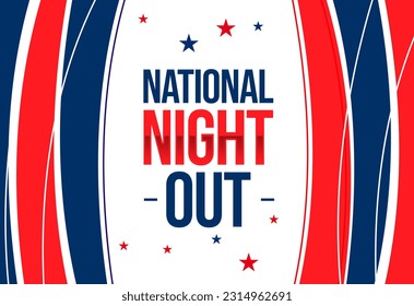 The first Tuesday of August in the United States marks National Night Out, background design. An event that raises community-police awareness, backdrop - Powered by Shutterstock