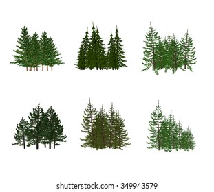 Similar Images, Stock Photos & Vectors of illustration with fir trees