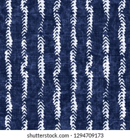 Fish Bone Stripe Indigo-Dyed Effect Textured Background. Seamless Pattern. 