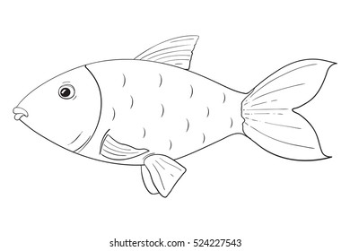 Fish Hand Drawn Outline Sketch Illustration Stock Illustration ...