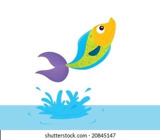 Cartoon Jumping Fish Images Stock Photos Vectors Shutterstock