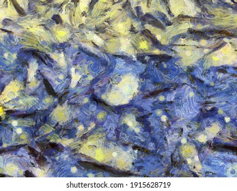 Fish In The Water Illustrations Creates An Impressionist Style Of Painting.