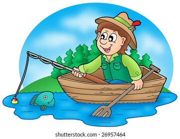 Cartoon Fishing Boat Images, Stock Photos & Vectors | Shutterstock