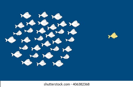 Fishes In Leadership Concept