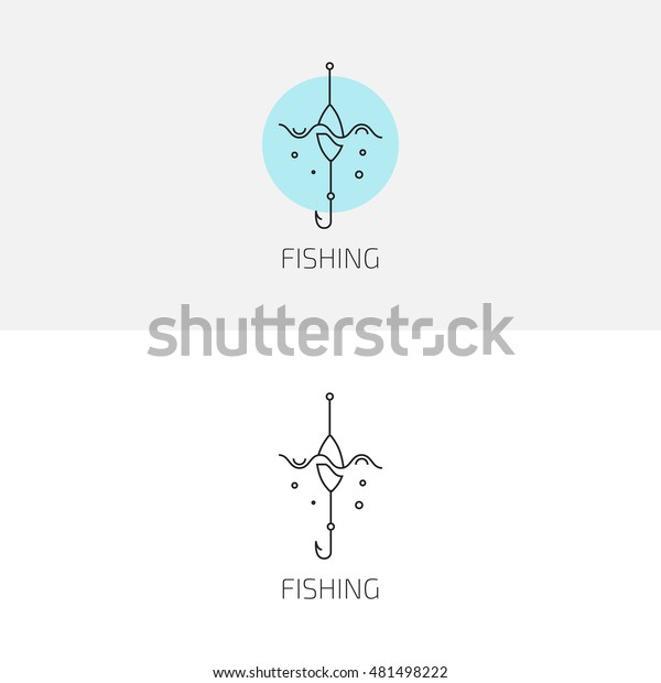 Fishing Gear Logo Set Stock Illustration 481498222