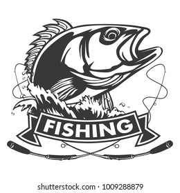 Fishing Logo Bass Fish Rod Club Stock Vector (Royalty Free) 1715806612 ...