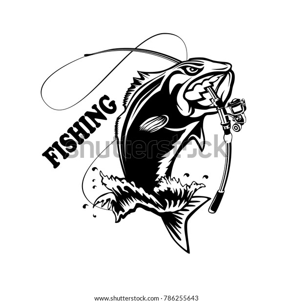 Fishing Logo Bass Fish Rod Club Stock Illustration 786255643 