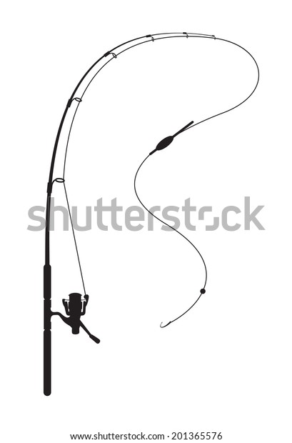 Fishing Rod On White Background Stock Illustration 201365576