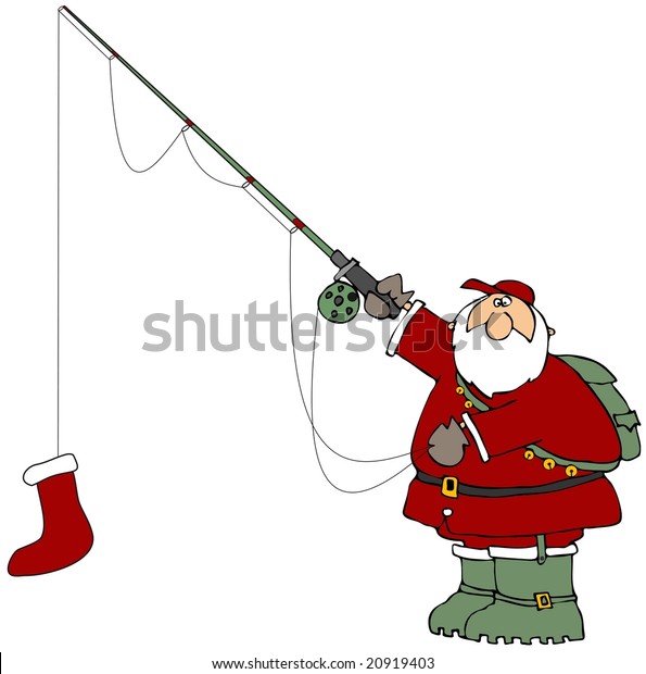 Fishing Santa Stock Illustration 20919403