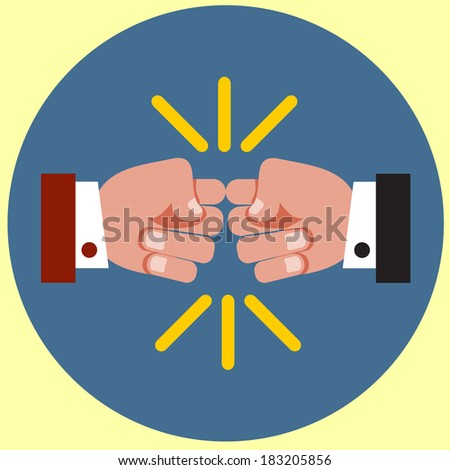 fist bump flat icon