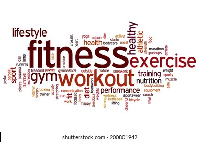 Fitness concept word cloud background