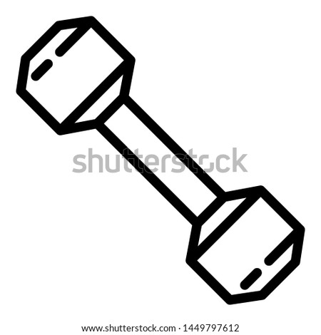 Fitness dumbell icon. Outline fitness dumbell icon for web design isolated on white background